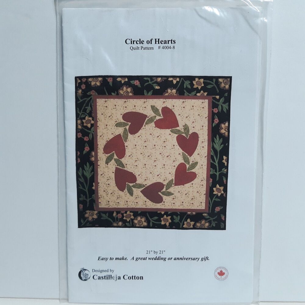 New Circle of Hearts Quilting Applique Pattern Quilt Wedding Anniversary Gift
